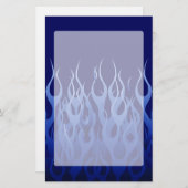 Cool Blue on Blue Racing Flames Briefpapier (Vorne/Hinten)