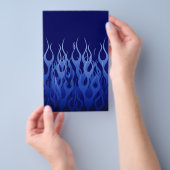 Cool Blue on Blue Racing Flames dekorativ Flyer (Handgriff)
