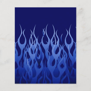 Cool Blue on Blue Racing Flames dekorativ Flyer