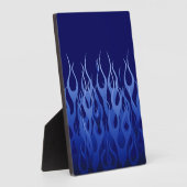 Cool Blue on Blue Racing Flames dekorativ Fotoplatte (Seite)