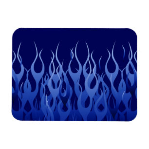 Cool Blue on Blue Racing Flames dekorativ Magnet