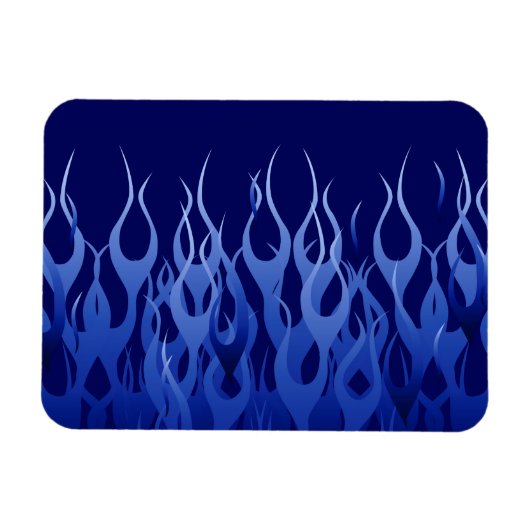 Cool Blue on Blue Racing Flames dekorativ Magnet (Horizontal)