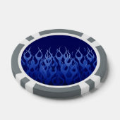 Cool Blue on Blue Racing Flames dekorativ Pokerchips (Einzeln)