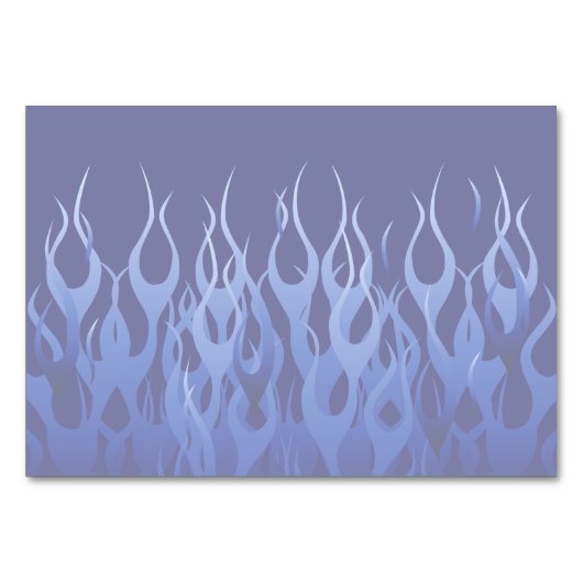 Cool Blue on Blue Racing Flames dekorativ Tischnummer (Rückseite)