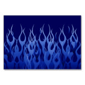 Cool Blue on Blue Racing Flames dekorativ Tischnummer (Vorderseite)