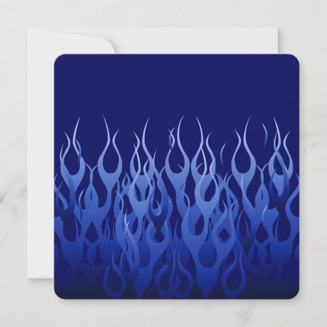 Cool Blue on Blue Racing Flames dekoriert (Vorderseite)