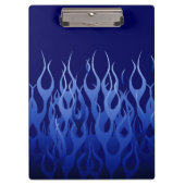 Cool Blue on Blue Racing Flames Klemmbrett (Vorderseite)