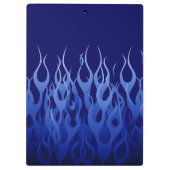 Cool Blue on Blue Racing Flames Klemmbrett (Rückseite)