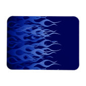 Cool Blue on Blue Racing Flames Magnet (Horizontal)