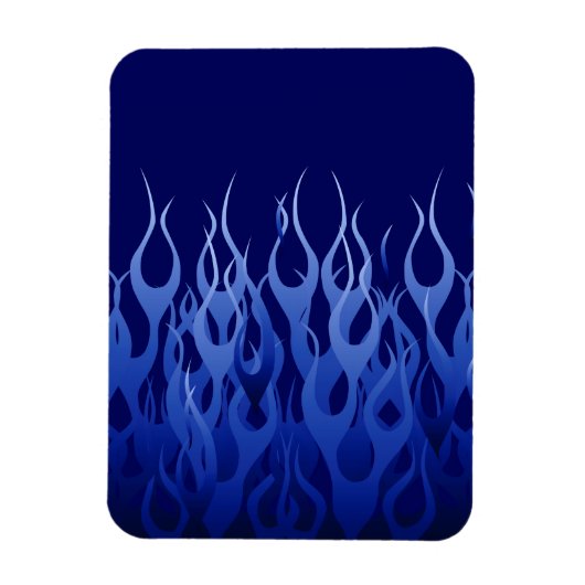 Cool Blue on Blue Racing Flames Magnet (Vertikal)