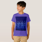Cool Blue on Blue Racing Flames T-Shirt (Vorne ganz)