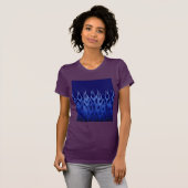 Cool Blue on Blue Racing Flames T-Shirt (Vorne ganz)