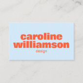 Cool Blue Orange Modern Aesthetic Bold Name Visitenkarte (Vorderseite)