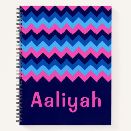 Cool-Blue-Pink-Zickzack-Monogram-Notebook Notizblock
