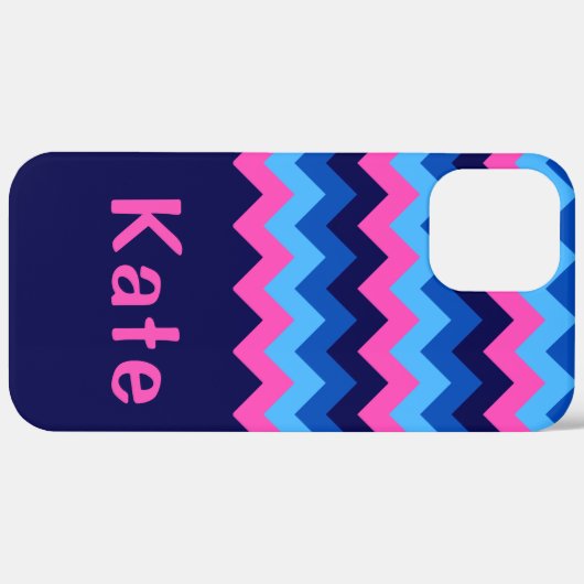 Cool-Blue-Pink-Zickzack-Monogramm-Gehäuse Case-Mate iPhone Hülle (Hinten (horizontal))