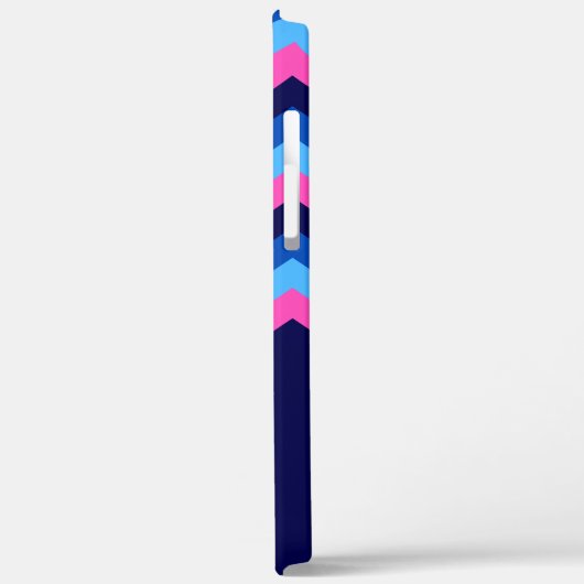 Cool-Blue-Pink-Zickzack-Monogramm-Gehäuse Case-Mate iPhone Hülle (Rückseite / Links)
