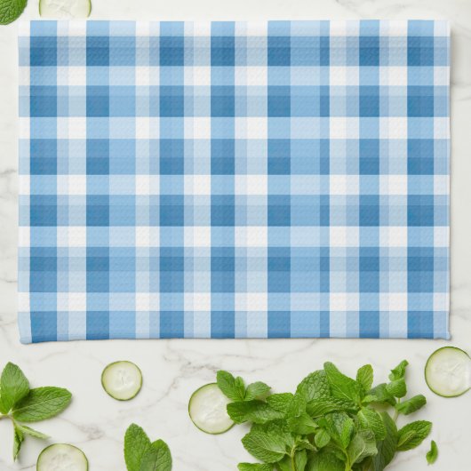 Cool blue plaid tiled pattern geschirrtuch (Gefaltet)