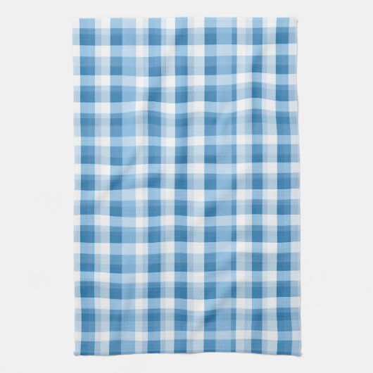 Cool blue plaid tiled pattern geschirrtuch (Vertikal)