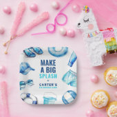 Cool Blue Pool Party Sommerjungen zum Geburtstag Pappteller (Party)