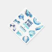 Cool Blue Pool Party Sommerjungen zum Geburtstag Serviette (Ecke)