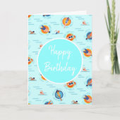 Cool Blue Pool Party Sommervibe Karte (Vorderseite)