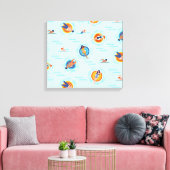 Cool Blue Pool Party Sommervibe Leinwanddruck (Insitu (Wohnzimmer))