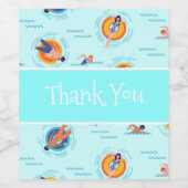 Cool Blue Pool Party Sommervibe Weinetikett (Einzelnes Label)