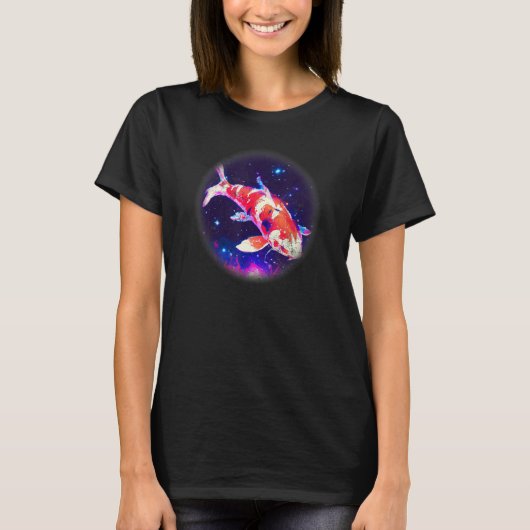 Cool blue purple Night Asian koi fish, Japanese ca T-Shirt (Vorderseite)