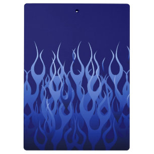 Cool Blue Racing Flames Klemmbrett