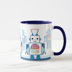 Cool Blue Robots Robotic Coffee Mugs Tasse