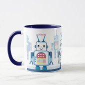 Cool Blue Robots Robotic Coffee Mugs Tasse (Links)