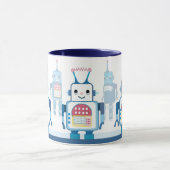 Cool Blue Robots Robotic Coffee Mugs Tasse (Zentrum)
