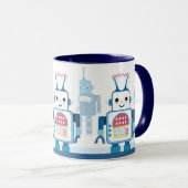 Cool Blue Robots Robotic Coffee Mugs Tasse (VorderseiteRechts)