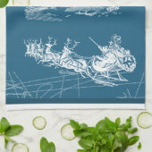 Cool Blue Santa Claus Winter Décor Geschirrtuch (Gefaltet)
