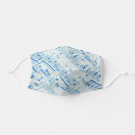 Cool Blue Sheet Music Pattern Mund-Nasen-Maske Aus Stoff