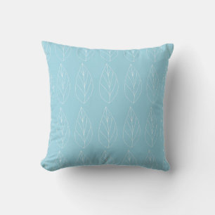Cool Blue Simple Nordic Scandinavian Leaf Wiederho Kissen