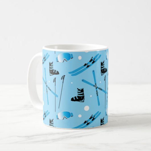 Cool Blue Skiing Kaffeetasse (Vorderseite Links)