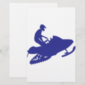 Cool Blue Snowmobiler Briefpapier (Vorne/Hinten)