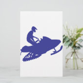 Cool Blue Snowmobiler Briefpapier (Stehend Vorderseite)
