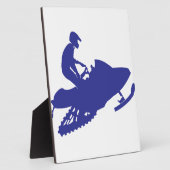 Cool Blue Snowmobiler Fotoplatte (Seite)