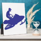 Cool Blue Snowmobiler Fotoplatte (Seite)