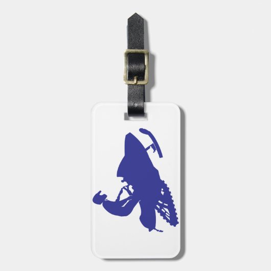 Cool Blue Snowmobiler Gepäckanhänger (Vorderseite vertikal)