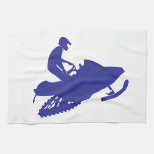 Cool Blue Snowmobiler Geschirrtuch