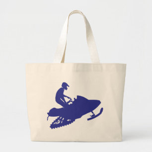 Cool Blue Snowmobiler Jumbo Stoffbeutel