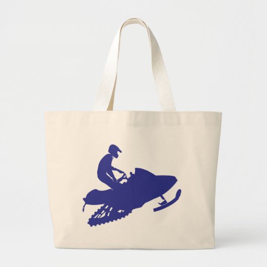 Cool Blue Snowmobiler Jumbo Stoffbeutel (Vorne)