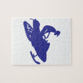 Cool Blue Snowmobiler Puzzle (Horizontal)