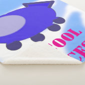 Cool Blue Spaceship Fleece Blanket Sherpadecke (3/4)