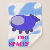 Cool Blue Spaceship Fleece Blanket Sherpadecke (Vorderseite)