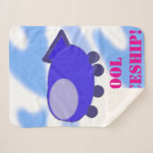 Cool Blue Spaceship Fleece Blanket Sherpadecke (Vorderseite (Horizontal))