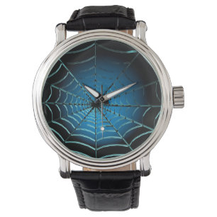 Cool Blue Spider Web Armbanduhr